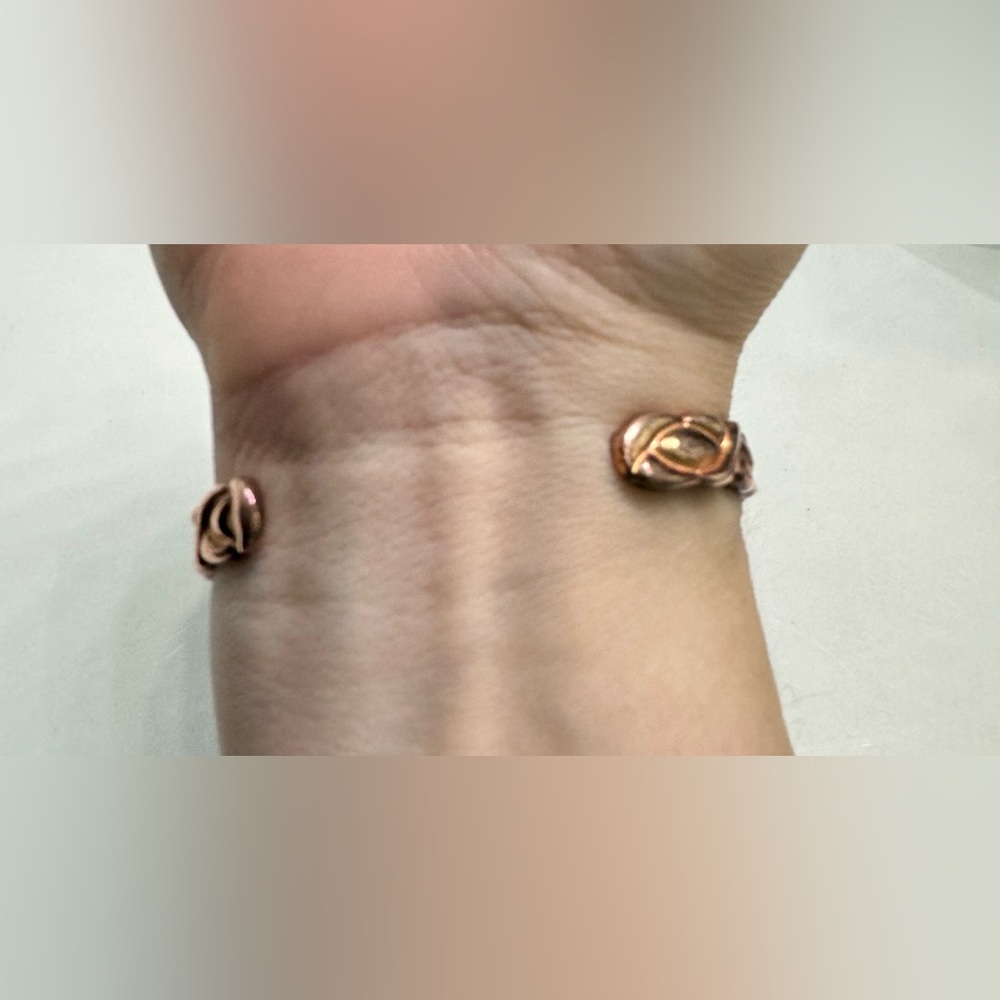 Basket Weave Copper Cuff Bracelet - image 3